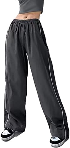 Shebote Womens Palnta de pára -quedas de pernas largas calças folgadas y2k cintura elástica corredor calça calças de