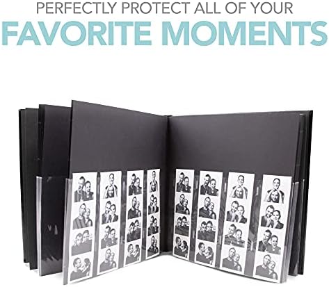 Frames de cabine de foto - capa preta capa de foto de memória de memória livro de convidados álbum Diy Picture Scrapbook