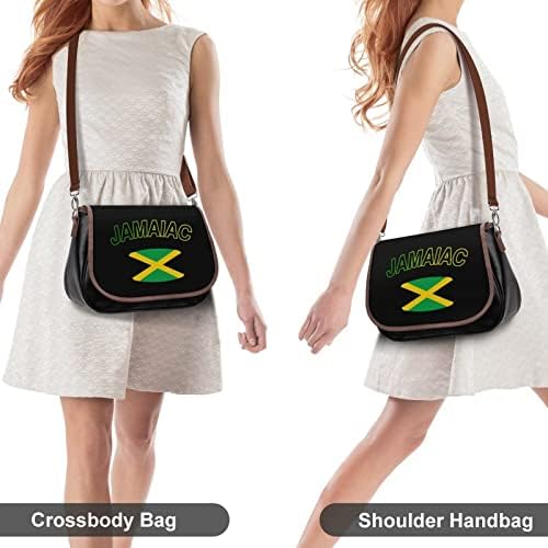 Bandeira do país da Jamaica, bandeira jamaicana bolsa de crossbody para mulheres para mulheres bolsa de ombro de mensagem de couro PU para bolsas de escritório de viagem