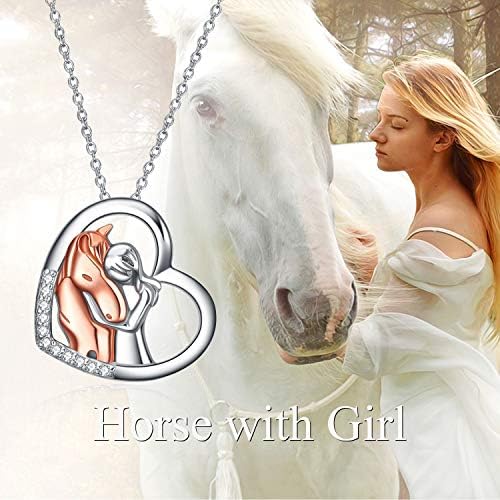 Jóias de colar de pingentes de cavalo yfn 925 meninas de prata esterlina abraçam presente de cavalo para mulheres meninas