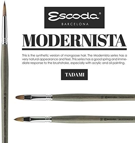 Escoda Modernista Series 4075 Oil Artista e acrílico Longo Handeld Binch Brush, Mongoose sintética, redonda, tamanho 20