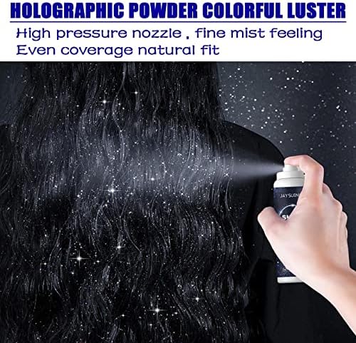 Spray de glitter 60 ml spray de glitter para cabelos e corpo Glitter Spray Pó de pó de pó de cabelo Spray Glitter Glitter Spray