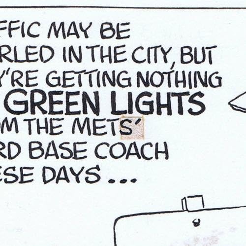Bruce Stark assinou Art original NY Mets Shea Stadium Herzog 1966 1/1 Daily News - MLB ARTOGRADO AUTOGRATO