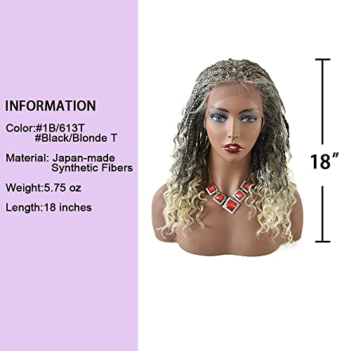 Peneiras trançadas de caixa Swiss Lace Front Wigs Longo com cabelos para bebês para mulheres negras Qualidade de qualidade kanekalon fibra sintética Micro torção de cornrow deusa