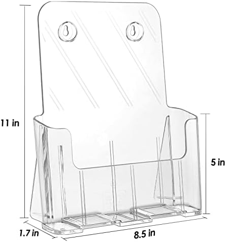 Portador de folheto de acrílico Ktrio de 8,5 x 11 polegadas Plástico acrílico portadores de literatura clear titular do panfleto, revista,