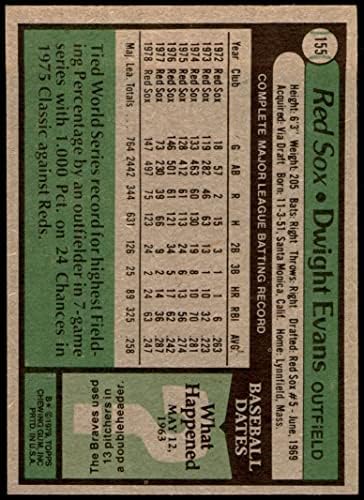1979 Topps 155 Dwight Evans Boston Red Sox Ex/Mt Red Sox