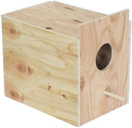 Caixa de ninho de madeira montada YML para montagem externa com cavilha, grande, branco