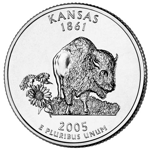 2005 S Silver Proof Kansas State Quarter Choice não circulou a Mint US Mint