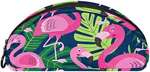 Sacos de cosméticos para mulheres, bolsas de bolsas de maquiagem de maquiagem de maquiagem Bolsa de maquiagem Girls, desenho animado Flamingo Tropical Plant