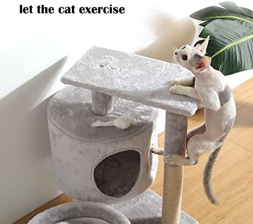 Árvore de gato para gatos internos 20. 9 polegadas 3 camadas condomínios gatos moldura de gato estável escalada de gato confortável