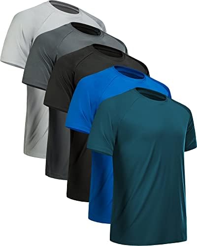 Mlyenx Men's Workout Shirts Athletic Wicking Wicking, camisetas de camisetas ativas secas e secas