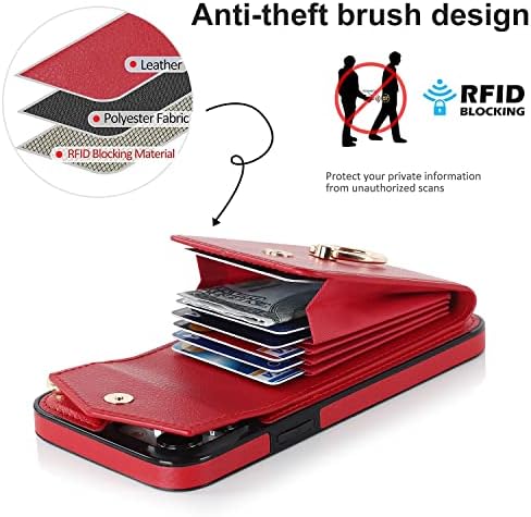 Casos de proteção de proteção compatíveis com iPhone 12 mini carteira com slots de cartão, caixa de couro PU com suporte