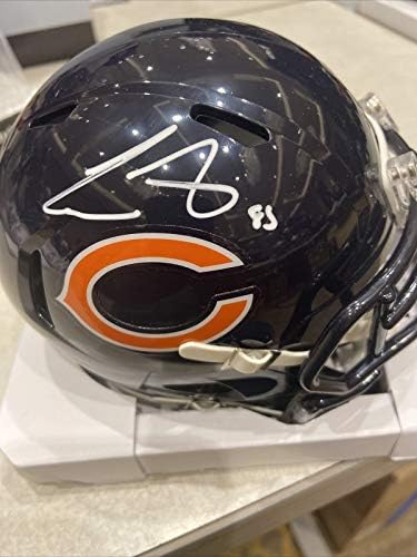 Cole Kmet assinou o Mini Capacete Autografado da NFL Chicago Bears com Autheticação de Beckett