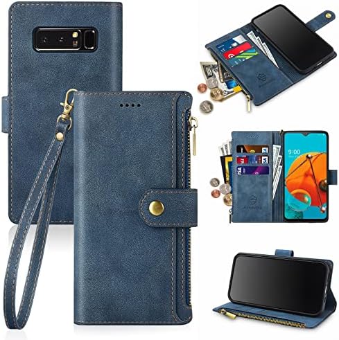 Antsturdy for Samsung Galaxy Note 8 Casura da carteira, capa de proteção de protetora de fólio de couro PU de luxo com pulseira