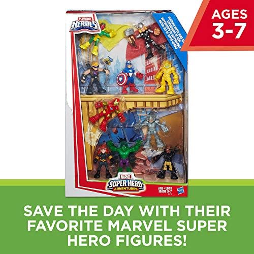 Playskool Heroes Marvel Super Hero Adventures Ultimate Set, 10 figuras de ação colecionáveis ​​de 2,5 polegadas, brinquedos para crianças de 3 anos ou mais