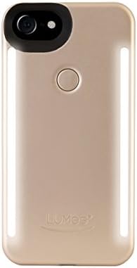 LUMEE DUO CASE, Matte Gold | Iluminação LED da frente e traseira, dimmer variável | Absorção de choque, caixa de pára -choques,