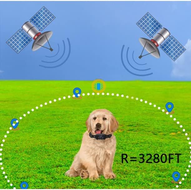 Sistema de cerca de cachorro sem fio GPS Hexieden, sistema de contenção de animais de estimação seguro com grande faixa de sinal de