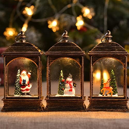 Luzes de decoração de Natal, boneco de neve retrô e estátua de árvore iluminação decorativa LED Mesa brilhante Top Ornamento Presente