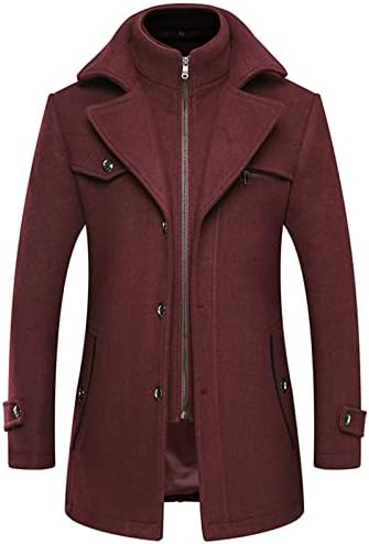 Casaco de mistura de lã de inverno masculino fino fino plus size windbreaker espessado lã de lã casaco casual casual