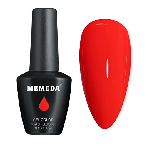 Memeda Gel Achaness, laca de unha UV, esmalte vermelho, com lâmpada LED 0,5 fl oz