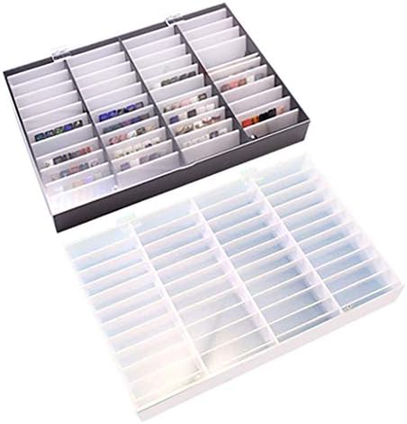 Caixa de armazenamento da unha rtyubv Caixa de armazenamento de unhas Falsa, 44 grades Dicas de unhas falsas colorido de exibição