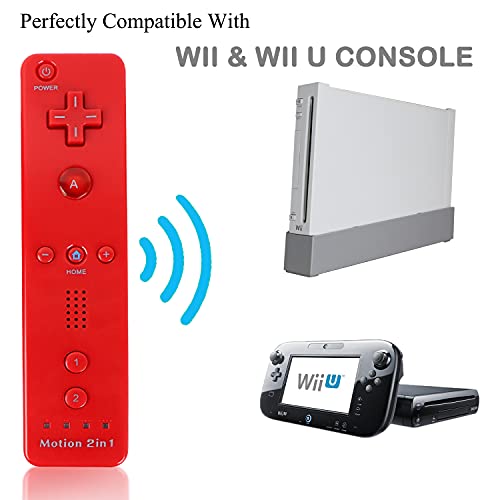 Wii Remote With Motion Plus e Nunchuck Controller Compatível com Wii e Wii U Console, Wii Remote Controller com função de choque