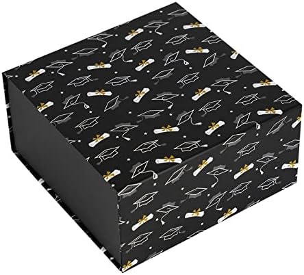 Caixa de presente WrapAholic 8x8x4 polegadas - Caixa de presente de design de tampa de valas com tampa, caixa de presente dobrável