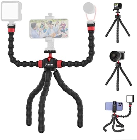 Kit de vlogging ulanzi para iPhone, tripé flexível para celular, suporte para iPhone para gravação de vídeo com montagem por telefone, enchimento de cabo e carregamento, configuração do smartphone vlog