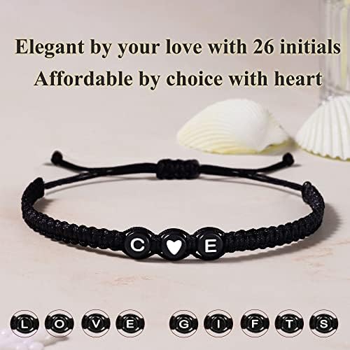 Bracelets iniciais para mulheres Bracelets Presentes para namorada Carta de namorada Carta