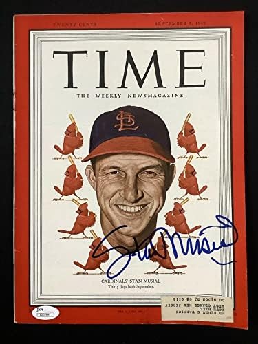 Stan Musial assinado Time Magazine 9/5/49 Cardinals Autograph Hof WSC JSA - Revistas MLB autografadas