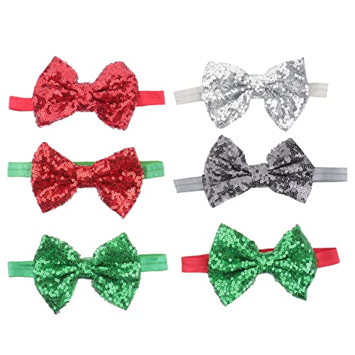 Lurrose 6pcs Christmas Bandas de cabeça de bebê confortáveis ​​recém -nascidos arcos Xmas de cabelos para cabelos de cabelos