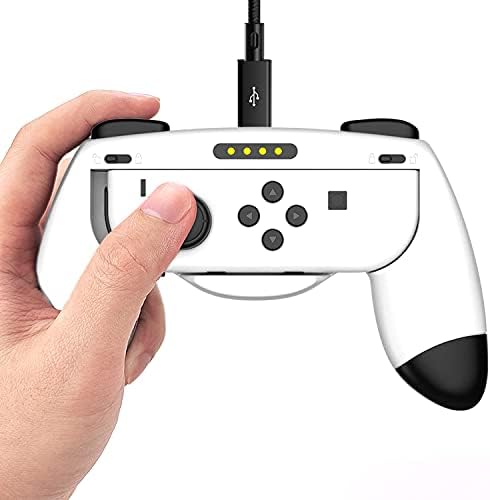 Bionodr Swtich JoyCon Grips Compatível com Nintendo Switch e controladores de joy-consecutores OLED, alça de carregamento, kit de manipulação