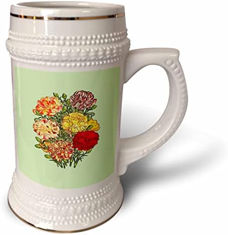 3drose cravoções artísticas Arte de contorno preto de buquê floral - 22oz de caneca