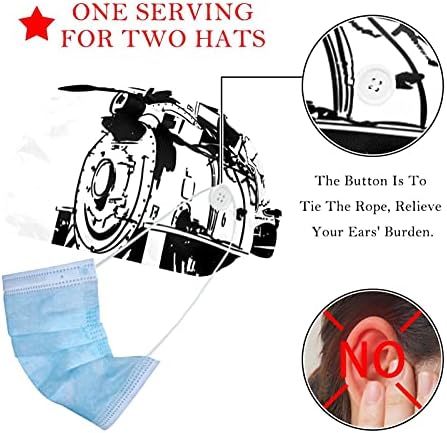 Deyya 2 pacotes de desenhos animados tanques bonitos ajustáveis ​​de trabalho com faixa de botão para enfermeiros chapéu de rabo