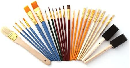 Lukeo 25 peças/conjunto de nylon cabeleireiro Óleo de pincel acrílico cor de água pintando pintura de caneta de caneta