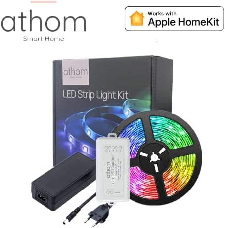 Athom wifi smart 24v 16,4ft 60LED/M 5050 RGBW LED LED LIGHT STICING KIT funciona com o controle de voz da Apple Homekit Siri