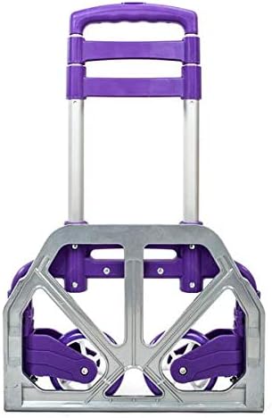 Brandless 1pc portátil alumínio roxo carrinho dobrável push push caminhão mão colapsível bagagem de carrinho