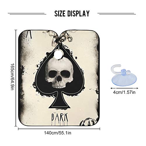 Alaza Scary Skull poker grunge barbeiro à prova d'água para homens mulheres barba barba bibr avental pano de corte de cabelo profissional, 65 x 55 polegadas