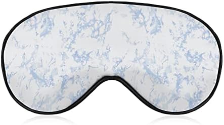 Textura de mármore azul máscara de sono macia máscara ocular portátil com cinta ajustável para homens mulheres