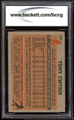 1983 TOPPS 482 Tony Gwynn ROOKIE CARD BGS BCCG 8 Excelente+ - Baseball Slabbed Rookie Cards