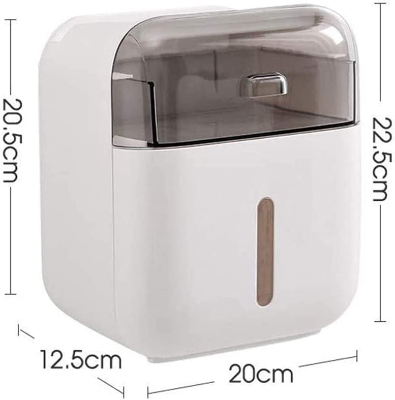 Haiqings portador de papel higiênico multifuncional com prateleira de telefone e gaveta de armazenamento de parede de parede Punchando