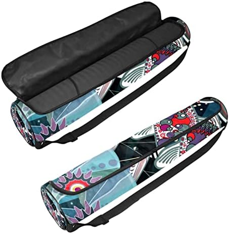 Saco de tapete de ioga ratgdn, peixes koi japoneses exercícios de ioga transportadora de tapete de ioga full-zip saco de transporte com alça ajustável para homens
