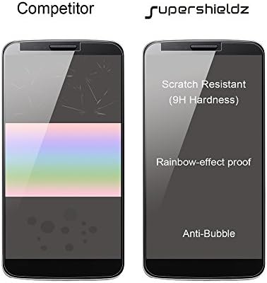 SuperShieldz projetado para LG Q6 Protetor de tela de vidro temperado, anti -arranhão, bolhas sem bolhas