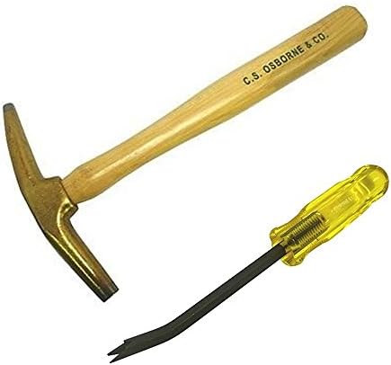 UJ Ramelson Co C.S. Osborne #33 7oz Bronze Head Magnetic Tipped Hammer & CS Osborne #20 1/2 Ferramentas para estofamento do levantamento do Staple