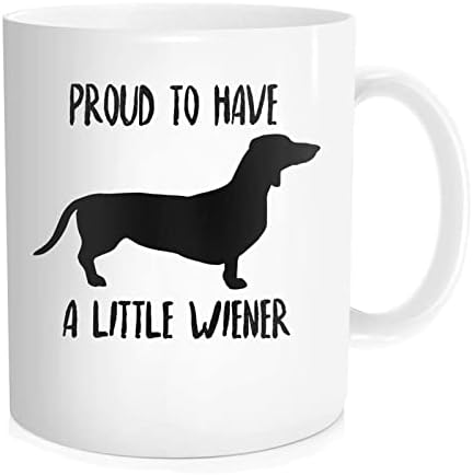 Minyjhz Dachshund Coffee Caneca, orgulhosa de suportar uma copo de chá de gorja, caneca de cachorro weenie 11 0z, presentes engraçados de aniversário para cachorro cachorro cachorro pai, amante de cachorro