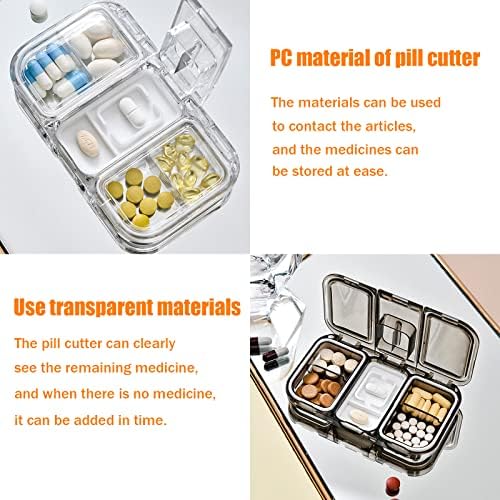 Organizador de comprimidos portáteis, cortador de comprimidos, caixa de comprimidos de medicamento para comprimidos, pílula