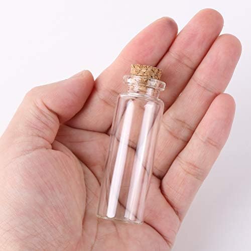 Maxmau pequenas garrafas com rolhas, 15 mililiter 100 pacotes minúsculos frascos mini rolhas de cortiça Jarros transparentes para
