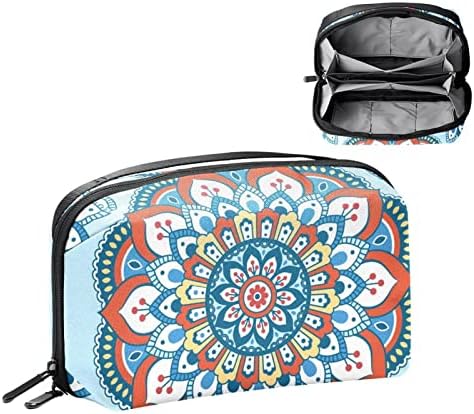 Sacos de cosméticos, Mandalas Blue Mandalas Padrão Viagem Bolsas de Cosméticos, sacos de maquiagem portáteis multifuncionais, organizador