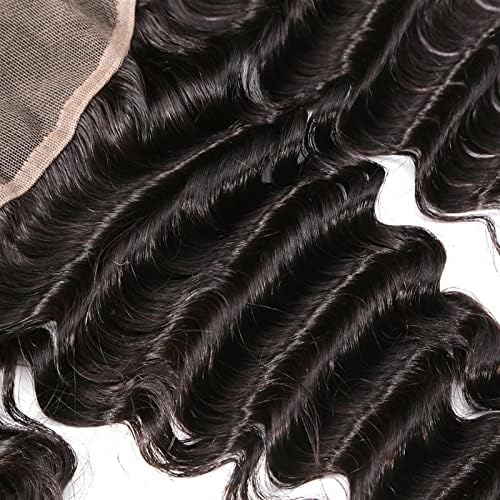 Pacotes de cabelo humano 8-40 polegadas de profundidade onda de cabelo brasileiro 3/4 pacotes com onda de água frontal de