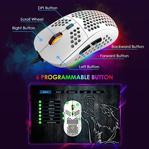 Combo de teclado e mouse para jogos, 88 chaves compactos com iluminação de arco -íris de sensação mecânica, rgb lit